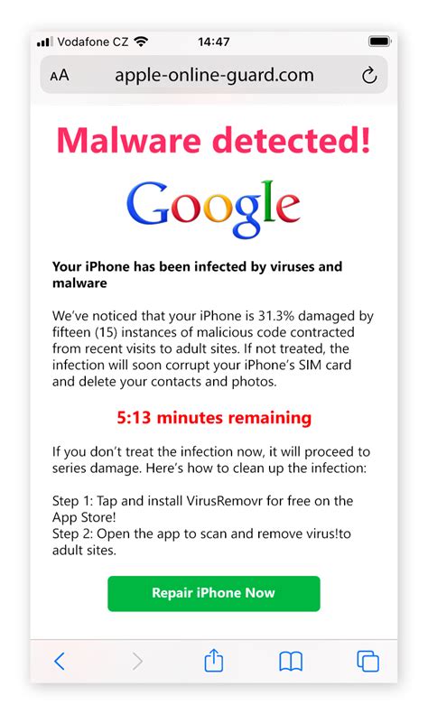 what are fake virus alerts on phone